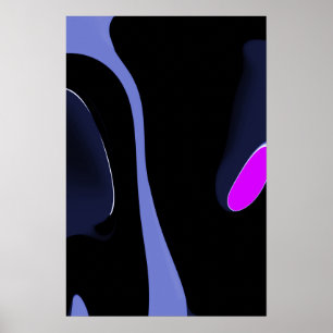 Affiche Nuit de la Comète : Bleu Abstrait, Violet & Noir