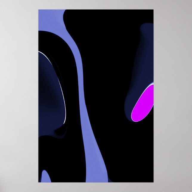 Affiche Nuit de la Comète : Bleu Abstrait, Violet & Noir (Devant)