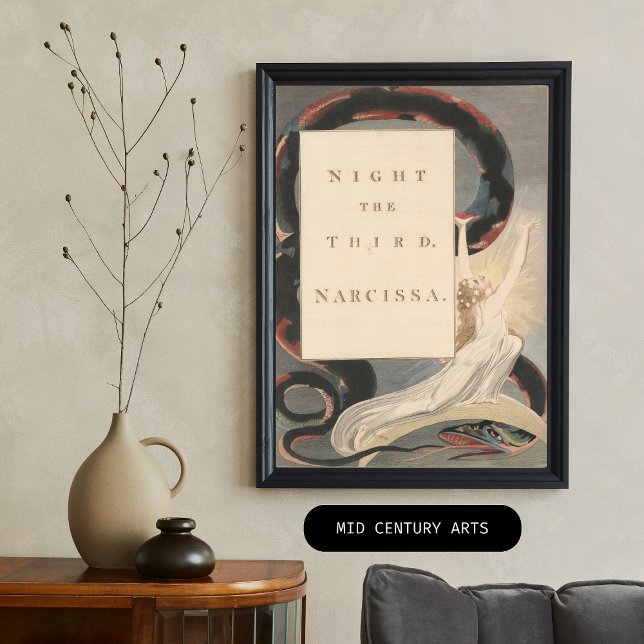 Affiche Nuit de la troisième Narcissa, de Edward Young's (Night the Third Narcissa, Title-Page from the 'Nights' of Edward Young's Night Thoughts)