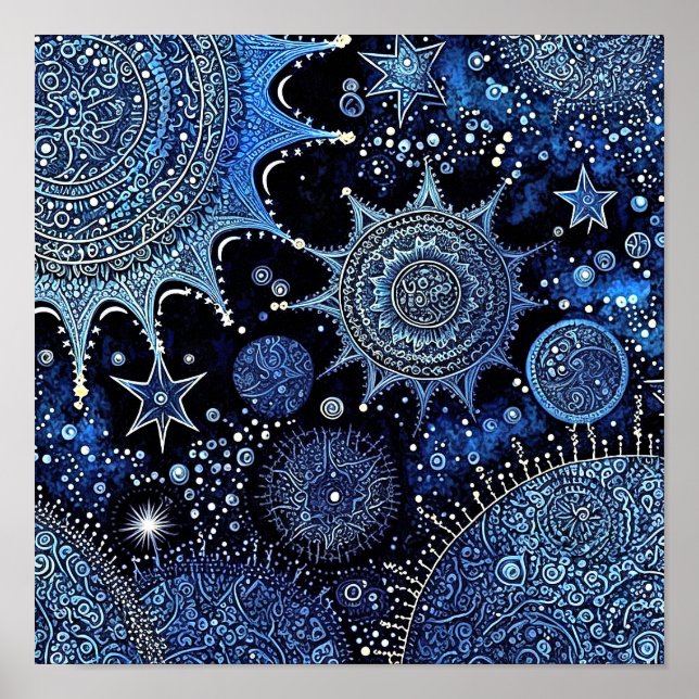 Affiche Nuit de Noël Bleu et Blanc (Devant)