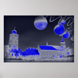 Affiche Nuit de Noël bleue
