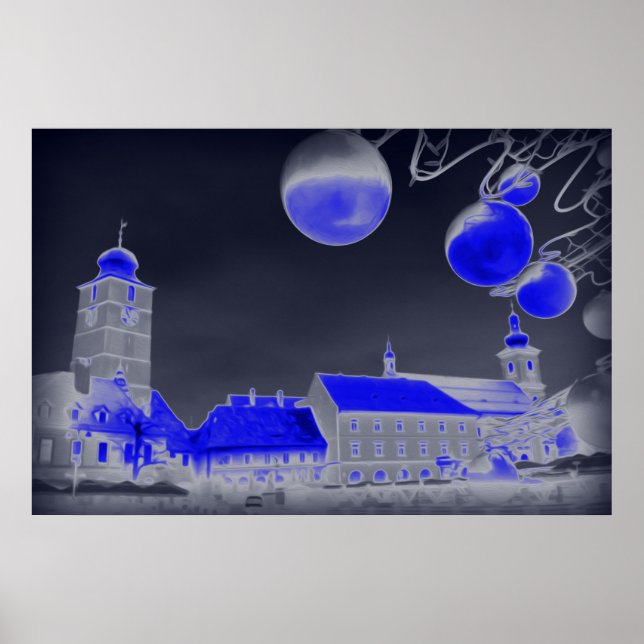 Affiche Nuit de Noël bleue (Devant)