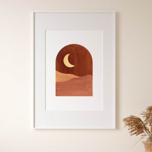 Affiche Nuit en terre cuite, paysage abstrait