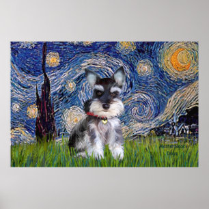 Affiche Nuit étoilée - chiot Schnauzer #10