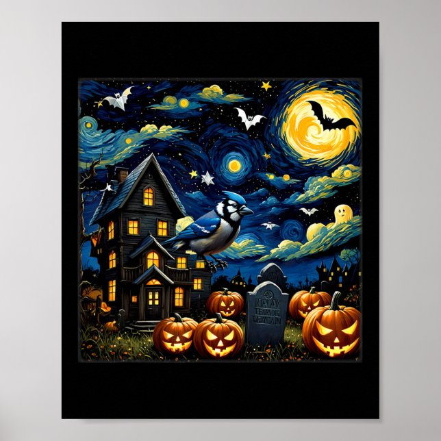 Affiche Nuit étoilée de Jay Bleu Halloween (Devant)