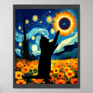 Affiche Nuit étoilée drôle Éclipse totale de Soleil