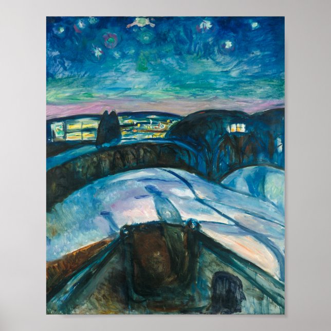 Affiche Nuit étoilée | Edvard Munch | (Devant)