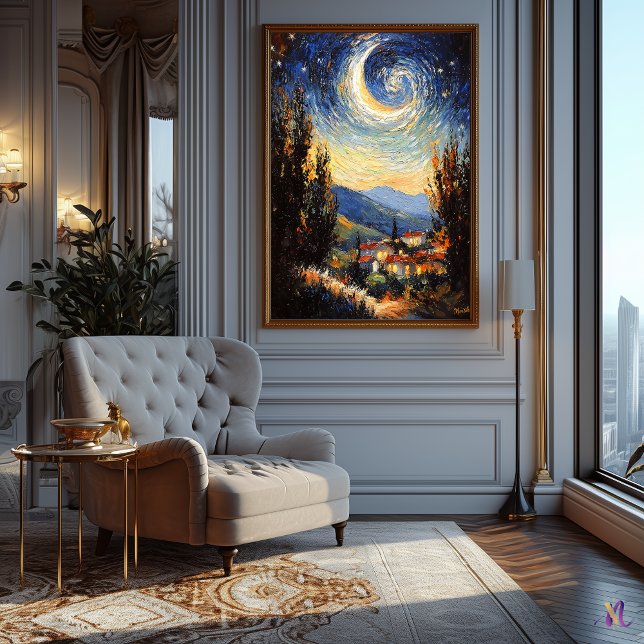Affiche Nuit étoilée inspirée de l'impressionnisme (Créateur téléchargé)