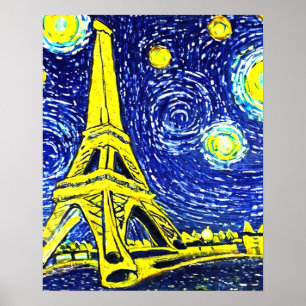 Affiche Nuit étoilée Paris France
