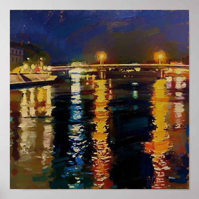 Affiche Nuit étoilée Rhône d'après Van Gogh (Devant)