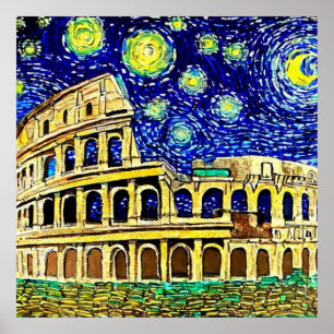Affiche Nuit étoilée Rome Italie