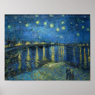 Affiche Nuit étoilée sur le Rhône par Van Gogh