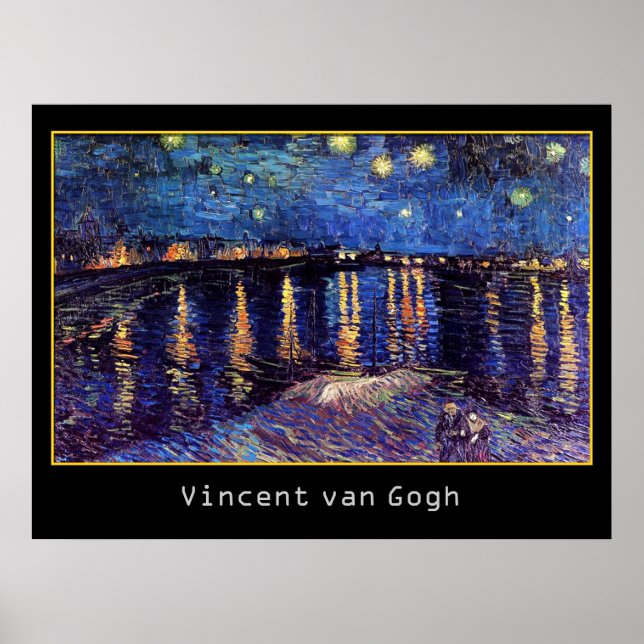 Affiche Nuit étoilée sur le Rhône par Van Gogh (Devant)