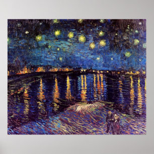 Affiche Nuit étoilée sur le Rhône par Van Gogh