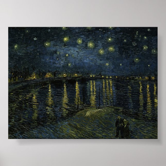 Affiche Nuit étoilée sur le Rhône par Van Gogh (Devant)