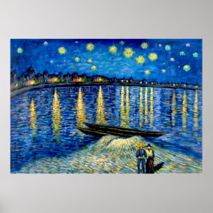 Affiche Nuit étoilée sur le Rhône par Vicent van Gogh