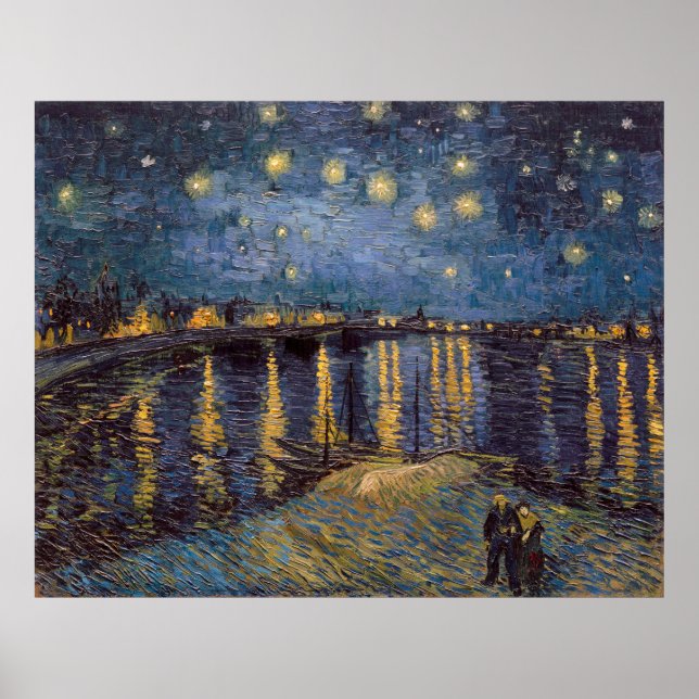 Affiche Nuit étoilée sur le Rhône par Vincent Van Gogh (Devant)