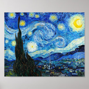 Affiche Nuit étoilée Vincent Van Gogh Paysage Art