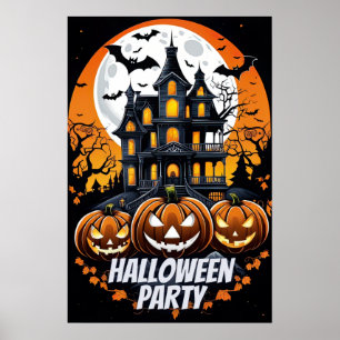 Affiche Nuit hantée, fête d'Halloween