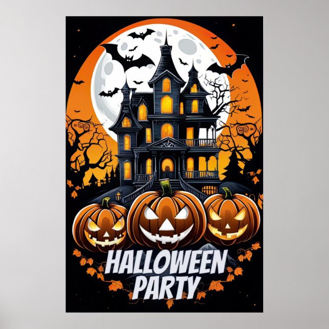Affiche Nuit hantée, fête d'Halloween (Devant)