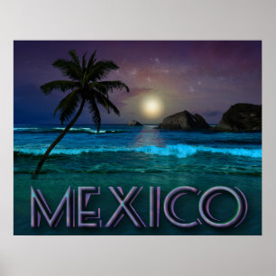 Affiche Nuit mexicaine à la plage