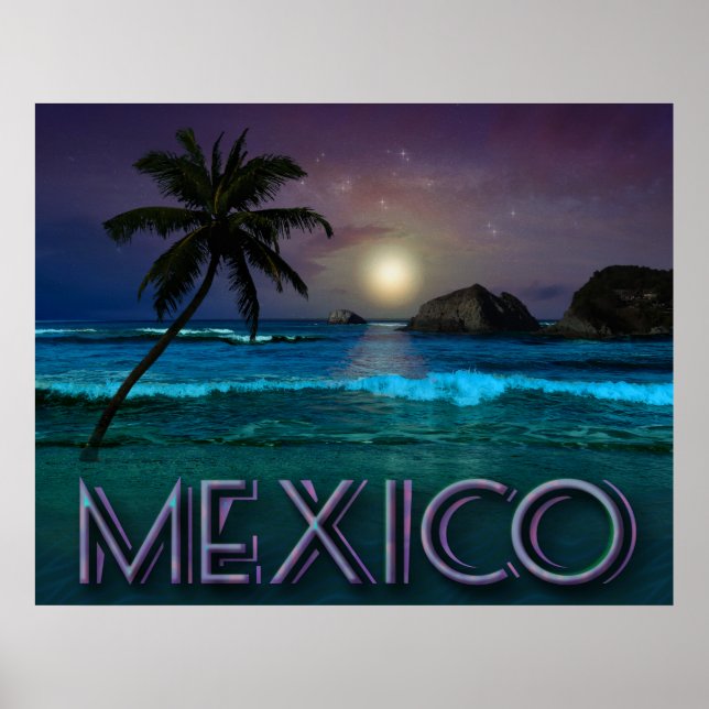 Affiche Nuit mexicaine à la plage (Devant)