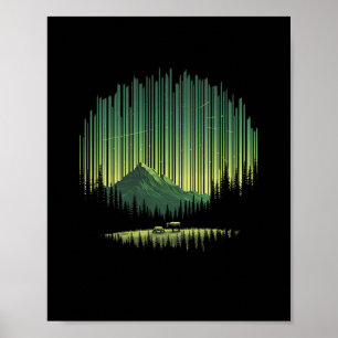 Affiche Nuit Nature Animaux sauvages Arbres Vert Extérieur