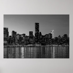 Affiche Nuit Noir Noir Blanc New York