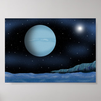 Affiche Nuit où la planète bleue brille.