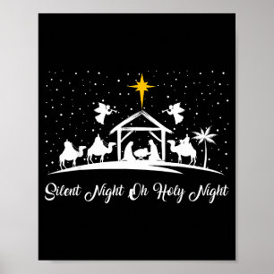 Affiche Nuit silencieuse Sainte Nuit Scène de la Nativité