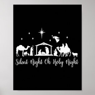 Affiche Nuit silencieuse Sainte Nuit Scène de la Nativité