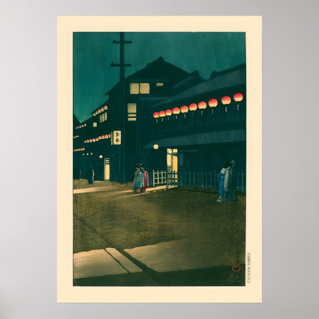 Affiche Nuit Souemoncho par Kawase Hasui (Devant)