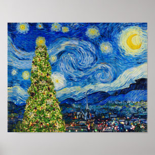 Affiche Nuit Van Gogh Starry - Arbre de Noël
