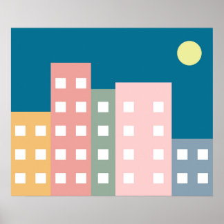 Affiche Nuit Ville Scape