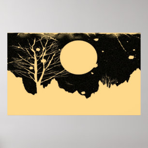 Affiche Nuit vintage Lune #3