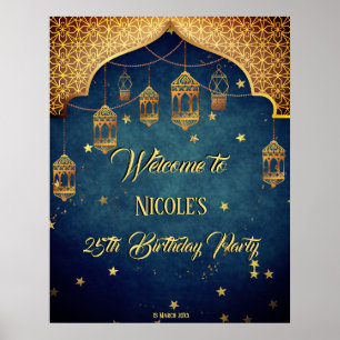 Affiche nuits arabes Anniversaire fête accueil personnalis