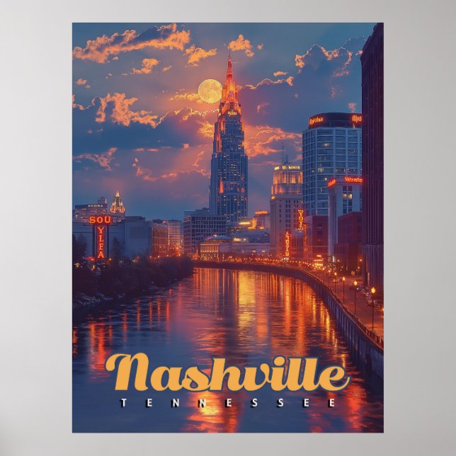 Affiche Nuits de Nashville : Réflexions Skyline (Devant)