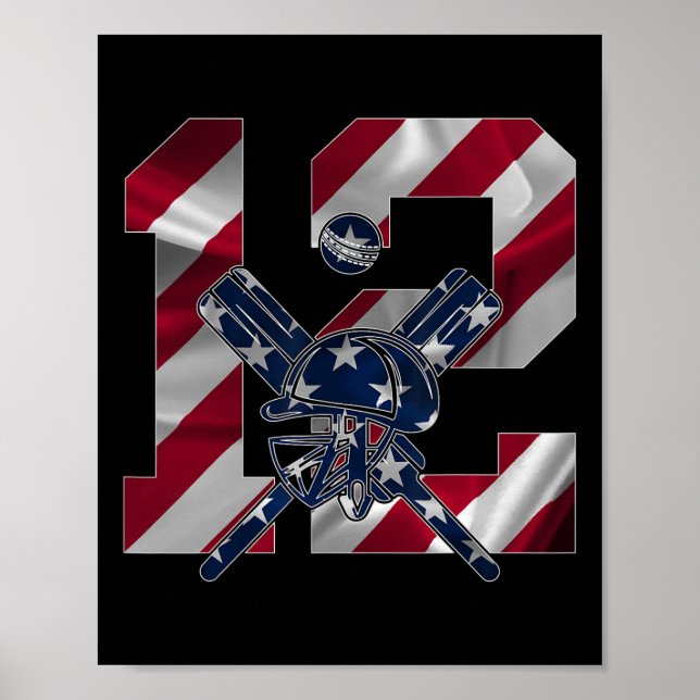 Affiche Number 12 Years Cricket 12th Birthday  (Devant)