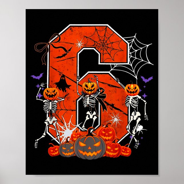 Affiche Number 6 Six Seven Meme 6 7 Halloween Dancing Skel (Devant)