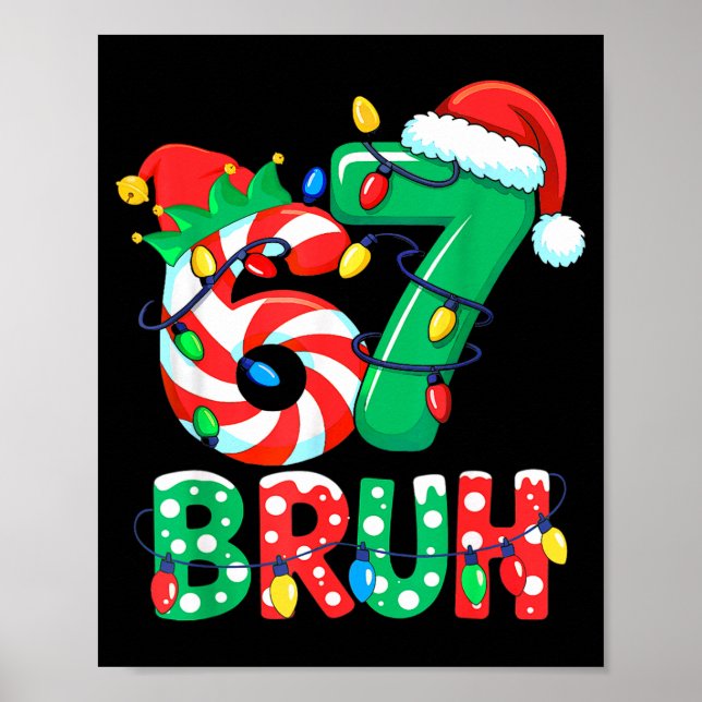 Affiche Number 7 Funny Meme Saying 6 7 Six Seven Christmas (Devant)