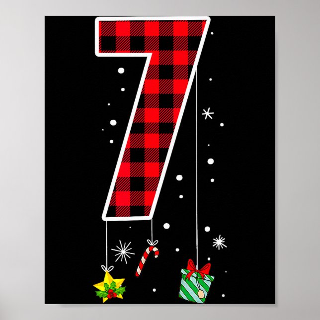 Affiche Number 7 Funny Meme Saying 6 7 Six Seven Christmas (Devant)