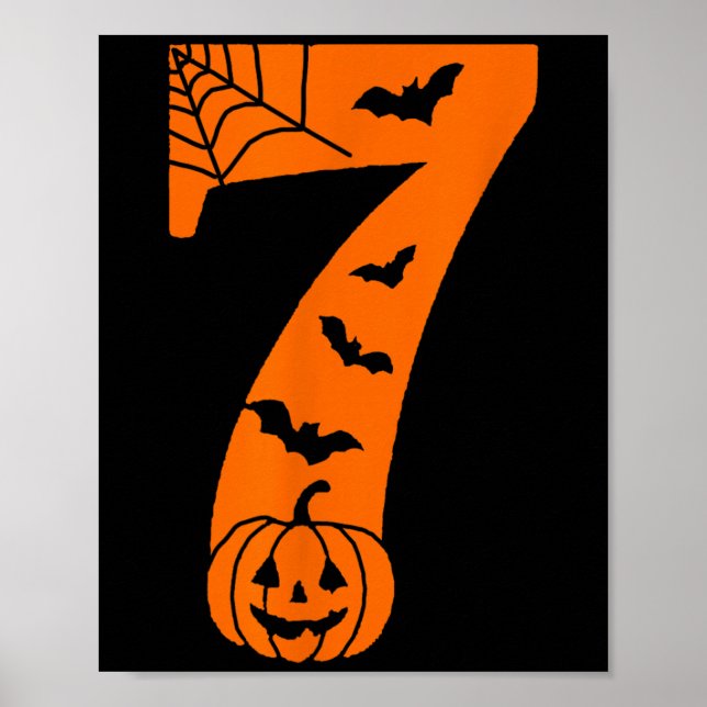 Affiche Number 7 Funny Meme Saying 6 7 Six Seven Halloween (Devant)
