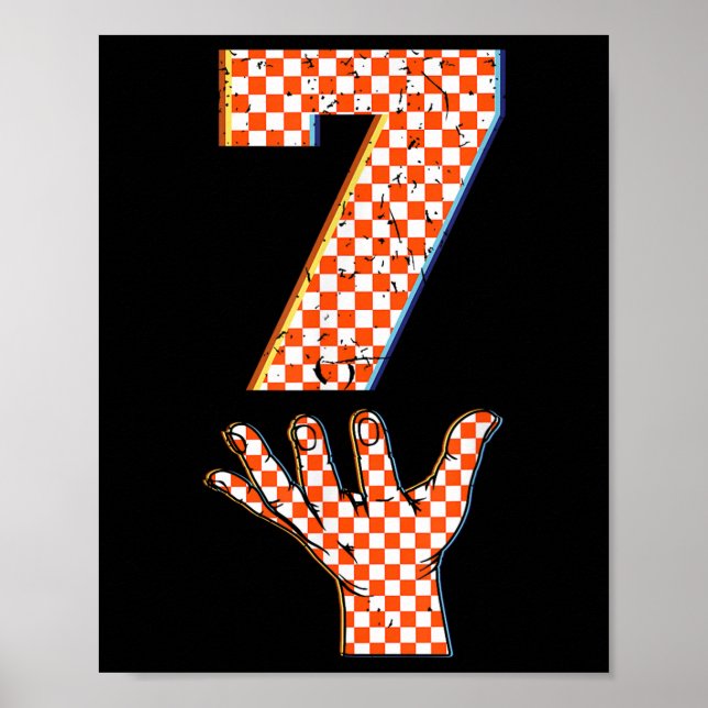 Affiche Number 7 Matching 67 Meme Checkered Halloween Cost (Devant)