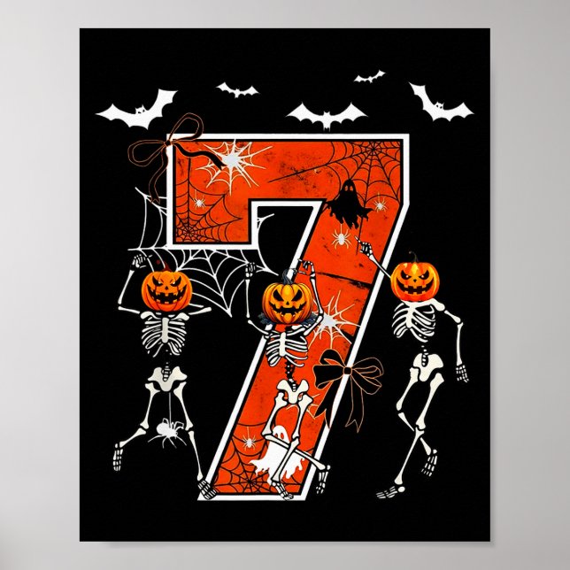 Affiche Number 7 Six Seven Meme 6 7 Halloween Dancing Skel (Devant)