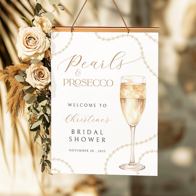 Affiche numérique de mariage avec prosecco et perl (Créateur téléchargé)