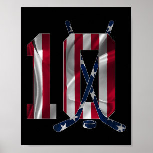 Affiche Numéro 10 Ans Hockey sur glace 10e Anniversaire