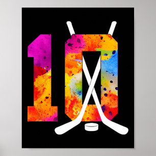 Affiche Numéro 10 Ans Hockey sur glace 10e Anniversaire (2