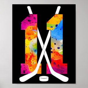 Affiche Numéro 11 ans de hockey sur glace 11e anniversaire