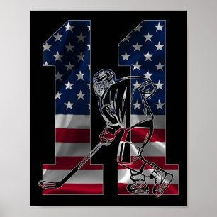 Affiche Numéro 11 Ans Hockey sur glace 11e Anniversaire