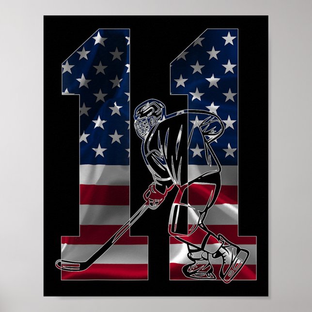 Affiche Numéro 11 Ans Hockey sur glace 11e Anniversaire  (Devant)